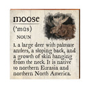 Moose Definition Wooden Sign | Wall Art Print on Real Wood | Mountain Cabin Lodge House Home Decor