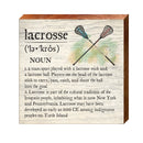 Lacrosse Definition Wooden Sign | Wall Art Print on Real Wood