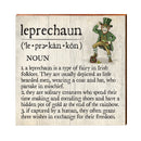 Leprechaun Definition Wooden Sign | Wall Art Print on Real Wood