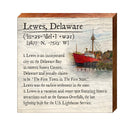 Lewes, Delaware Definition Wooden Sign | Wall Art Print on Real Wood