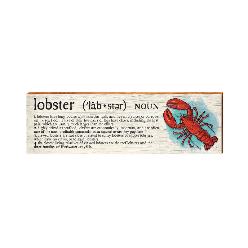 Lobster Definition Wooden Sign | Wall Art Print on Real Wood | Coastal Tropical Nautical Beach House Home Decor