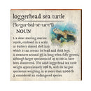 Loggerhead Sea Turtle Definition Wooden Sign | Wall Art Print on Real Wood | Coastal Tropical Nautical Beach House Home Decor