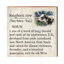 Longhorn Cow Definition Wooden Sign | Wall Art Print on Real Wood | Farmhouse Country Home Decor