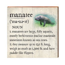 Manatee Definition Wooden Sign | Wall Art Print on Real Wood | Coastal Tropical Nautical Beach House Home Decor