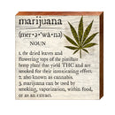 Marijuana Definition Wooden Sign | Wall Art Print on Real Wood | Home Decor