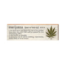 Marijuana Definition Wooden Sign | Wall Art Print on Real Wood | Home Decor