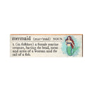 Mermaid Definition Wooden Sign | Wall Art Print on Real Wood | Coastal Nautical Tropical Beach House Home Decor