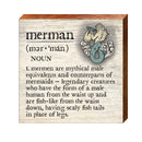 Merman Definition Wooden Sign | Wall Art Print on Real Wood | Coastal Nautical Tropical Beach House Home Decor