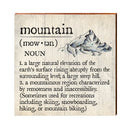 Mountain Definition Wooden Sign | Wall Art Print on Real Wood | Lodge Cabin Mountain House Home Decor