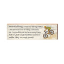 Mountain Biking Definition Wooden Sign | Wall Art Print on Real Wood