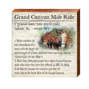 Grand Canyon Mule Ride Definition Wooden Sign | Wall Art Print on Real Wood