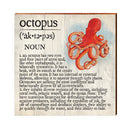 Octopus Definition Wooden Sign | Wall Art Print on Real Wood | Coastal Tropical Nautical Beach House Home Decor
