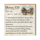 Ouray, Colorado Definition Wooden Sign | Wall Art Print on Real Wood