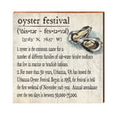 Oyster Festival Definition Wooden Sign | Wall Art Print on Real Wood | Coastal Tropical Nautical Beach House Home Decor