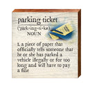 Parking Ticket Definition Wooden Sign | Wall Art Print on Real Wood | Home Decor