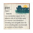 Pier Definition Wooden Sign | Wall Art Print on Real Wood | Coastal Nautical Tropical Beach House Home Decor