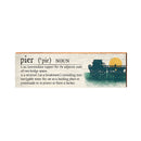 Pier Definition Wooden Sign | Wall Art Print on Real Wood | Coastal Nautical Tropical Beach House Home Decor