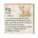 Pig Definition Wooden Sign | Wall Art Print on Real Wood | Farmhouse Country Home Decor
