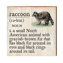 Raccoon Definition Wooden Sign | Wall Art Print on Real Wood | Mountain Cabin Lodge House Home Decor