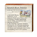 Rehoboth Beach, Delaware Definition Wooden Sign | Wall Art Print on Real Wood