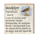 Sandpiper Definition Wooden Sign | Wall Art Print on Real Wood | Coastal Tropical Nautical Beach House Home Decor