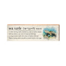 Sea Turtle Definition Wooden Sign | Wall Art Print on Real Wood | Coastal Tropical Nautical Beach House Home Decor