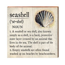 Seashell Definition Wooden Sign | Wall Art Print on Real Wood | Coastal Nautical Tropical Beach House Home Decor