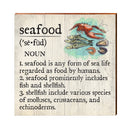 Seafood Definition Wooden Sign | Wall Art Print on Real Wood | Coastal Nautical Tropical Beach House Home Decor