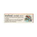Seafood Definition Wooden Sign | Wall Art Print on Real Wood | Coastal Nautical Tropical Beach House Home Decor