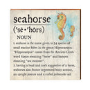 Seahorse Definition Wooden Sign | Wall Art Print on Real Wood | Coastal Tropical Nautical Beach House Home Decor