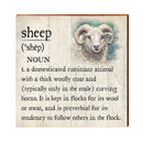 Sheep Definition Wooden Sign | Wall Art Print on Real Wood | Farmhouse Country Home Decor