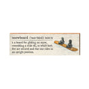 Snowboard Definition Wooden Sign | Wall Art Print on Real Wood