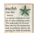 Starfish Definition Wooden Sign | Wall Art Print on Real Wood | Coastal Nautical Tropical Beach House Home Decor