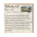 Telluride, Colorado Definition Wooden Sign | Wall Art Print on Real Wood