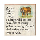 Tiger Definition Wooden Sign | Wall Art Print on Real Wood | Zoo Animal Home Decor