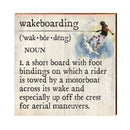 Wakeboarding Definition Wooden Sign | Wall Art Print on Real Wood