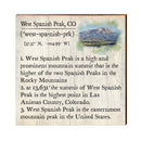 West Spanish Peak, Colorado Definition Wooden Sign | Wall Art Print on Real Wood