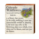 Colorado Wildflowers Definition Wooden Sign | Wall Art Print on Real Wood