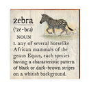 Zebra Definition Wooden Sign | Wall Art Print on Real Wood | Zoo Animal Home Decor
