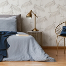 Bird Wallpaper with a Hand-Drawn Crane Motif in Greige - D059