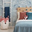 Floral Wallpaper with a Delicate Peony Line Drawing in Blue - D142