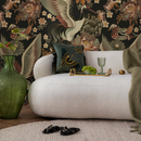 Chinoiserie Wallpaper with Elegant Cranes in Brown, Green, and Rust - D246