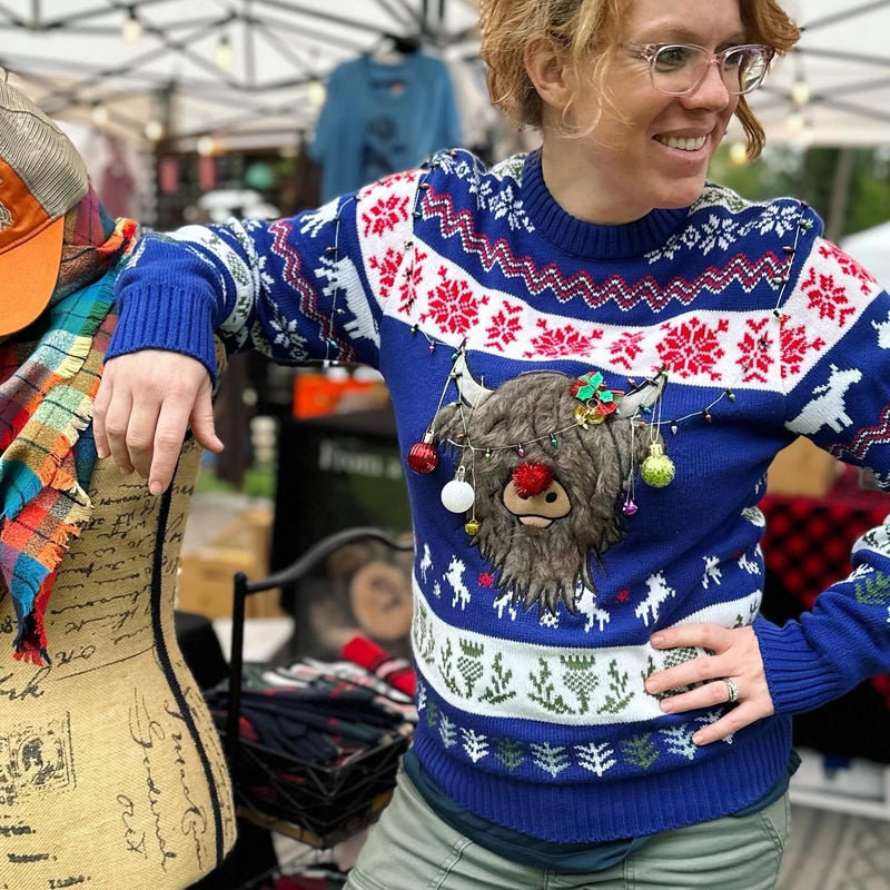 Hairy Highland Coo Ugly Christmas Sweater