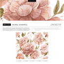 Floral Wallpaper with Large Watercolor Roses in Clay and Green - D322