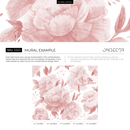 Floral Wallpaper with a Watercolor Rose Mural in Pink - D323