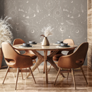 Astrology Wallpaper with Celestial Mountains in Taupe and Cream - D340