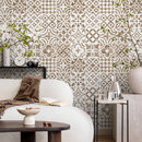 Tile Wallpaper with a Patchwork Motif in Beige - D525