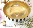 Handmade Wood & Brass Bathroom Vessel Sink