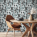 Abstract Wallpaper with Vertical Brushstrokes in Black and Green - D538