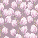 Voguish Pink Wallpaper with Pink Flowers Fashionable